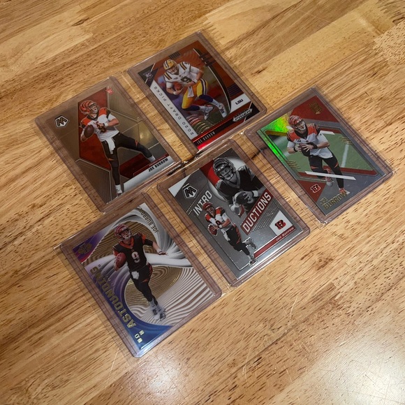 (5) 2020 Prizm Mosaic JOE BURROW Cincinnati Bengals NFL Football RC Card - LOT 5 - Picture 2 of 4